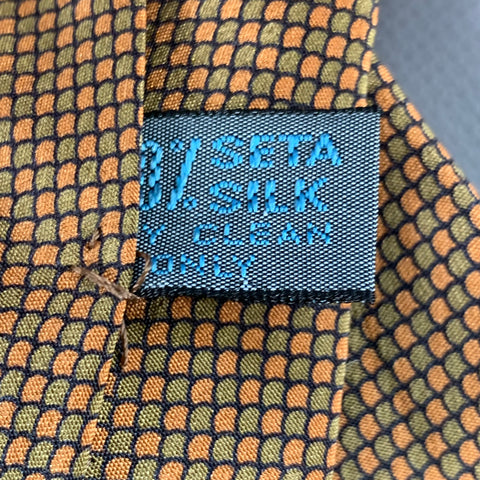 FENDI Vintage Beige Taupe Dots Silk Tie