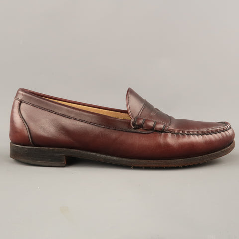ALLEN EDMONDS Size 10 Burgundy Leather Slip On Penny Loafers