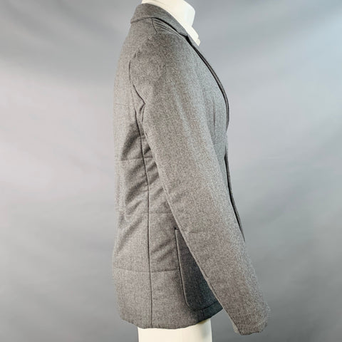 PAUL SMITH Size S Heather Grey Quilted Wool Notch Lapel Sport Coat