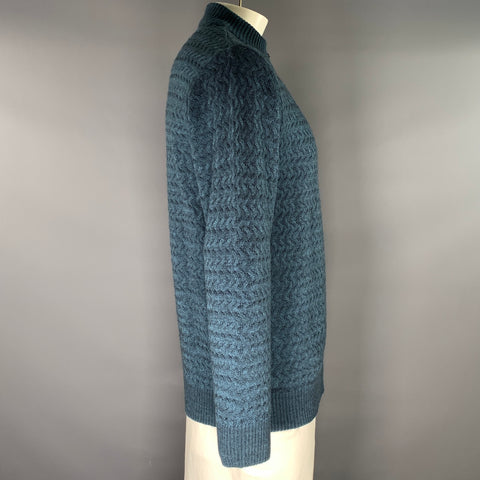 JOLLY DOABA HOSIERY Size XL Blue Teal Knitted Zip Up Jacket
