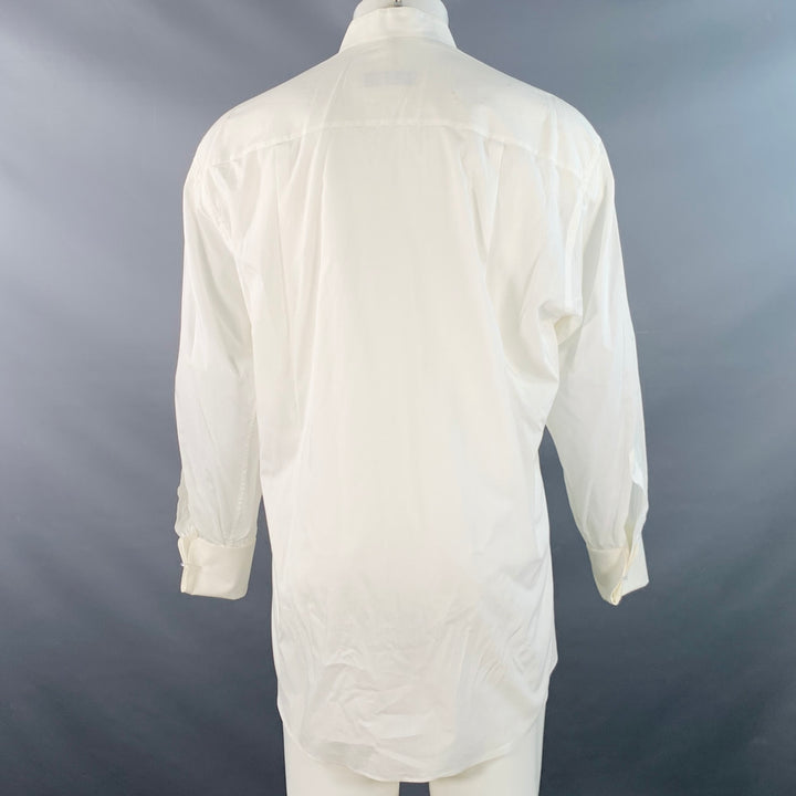 ERMENEGILDO ZEGNA Size S Cream Textured Wingtip French Cuff Tuxedo Long Sleeve Shirt