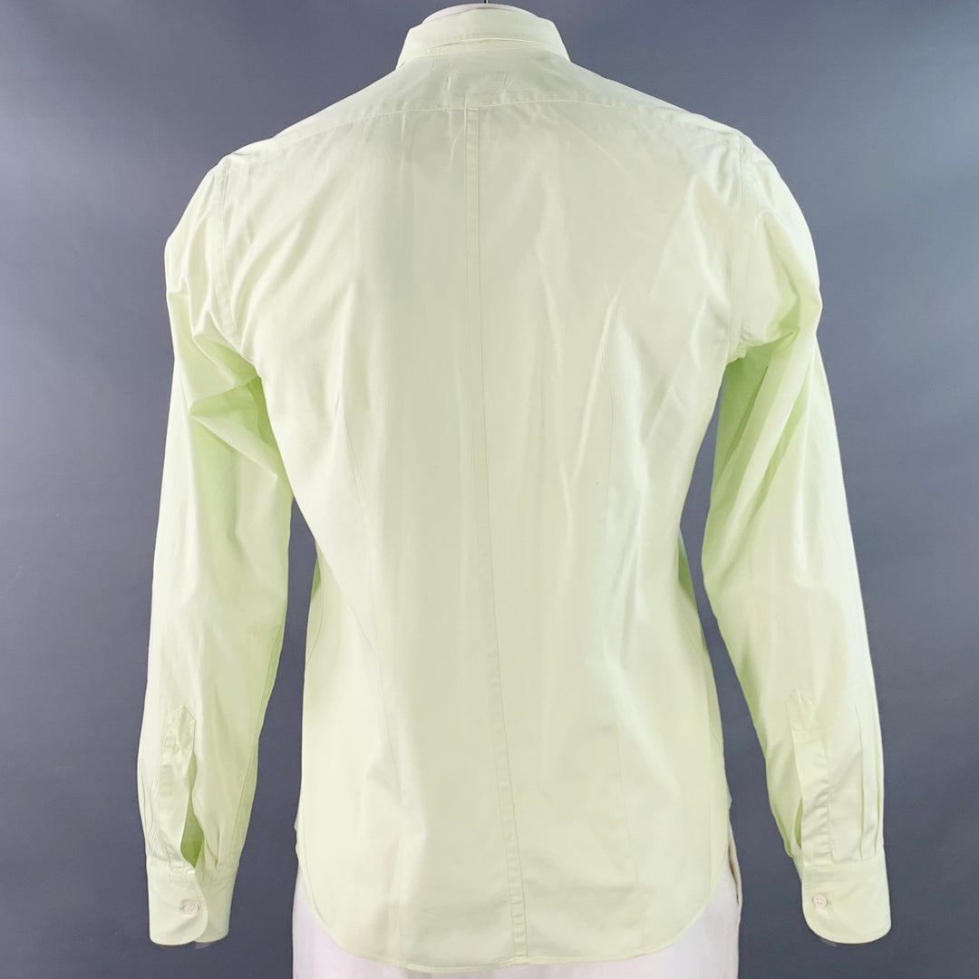 DRIES VAN NOTEN Size 42 Green Lime Cotton One Pocket Long Sleeve Shirt