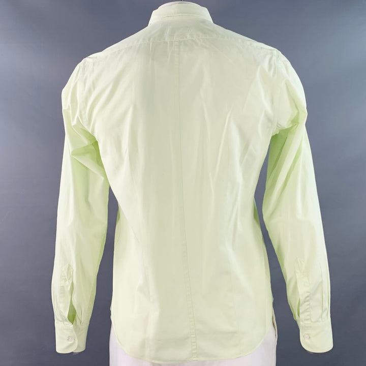 DRIES VAN NOTEN Size 42 Green Lime Cotton One Pocket Long Sleeve Shirt
