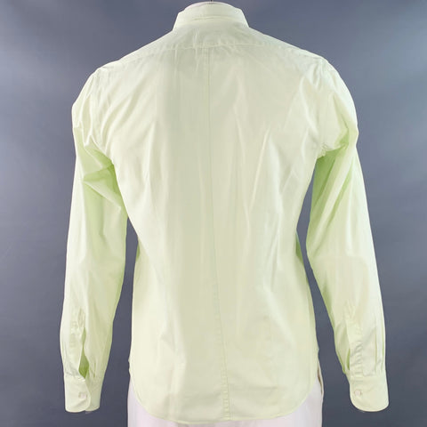 DRIES VAN NOTEN Size 42 Green Lime Cotton One Pocket Long Sleeve Shirt