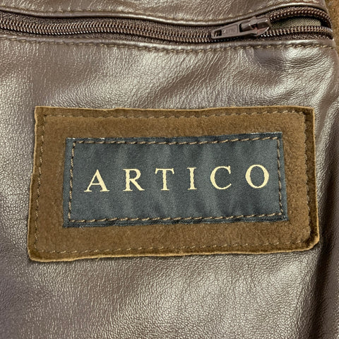 ARTICO Size 38 Brown Suede Shearing Zip Up Vest