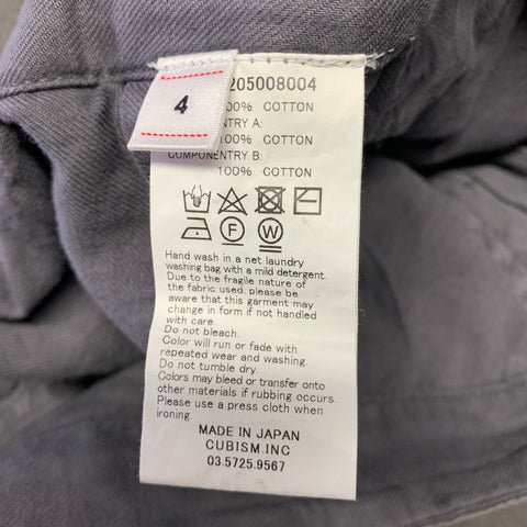 VISVIM Size L Grey Distressed Cotton Button Fly Casual Pants
