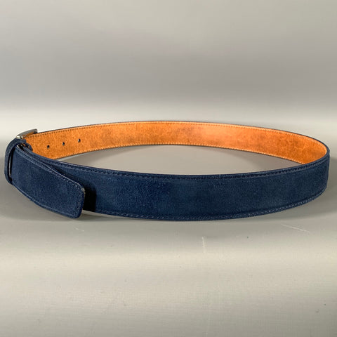 NO BRAND Size 34 Blue Brown Suede Leather Belt