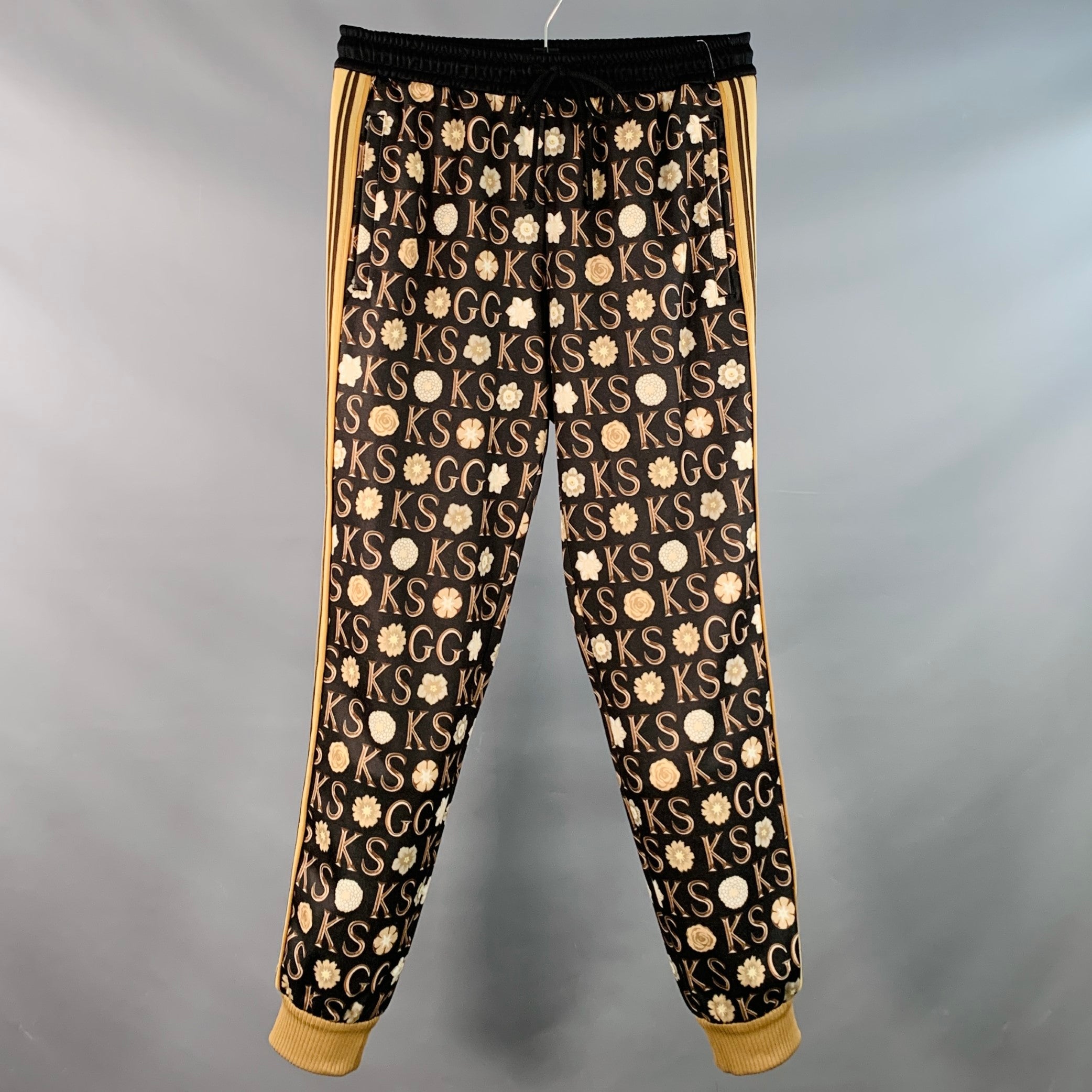 GUCCI x GEORGE KENNETH SCOTT Size S Black Beige Monogram Joggers