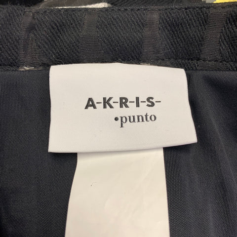 AKRIS Size 4 Black White Cotton Blend Polka Dot Pleated Skirt