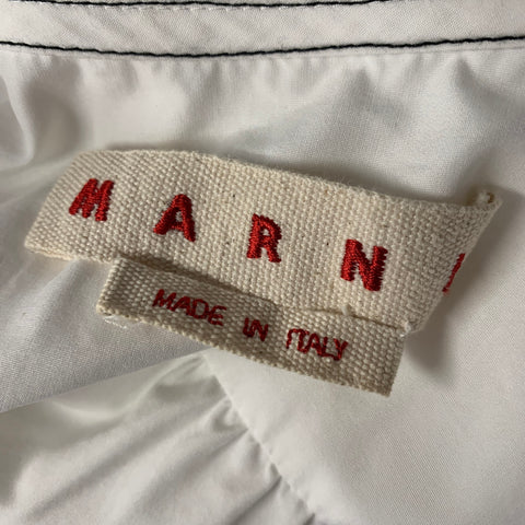 MARNI 2020 Size S White Cotton Geometric Shirt dress Dress