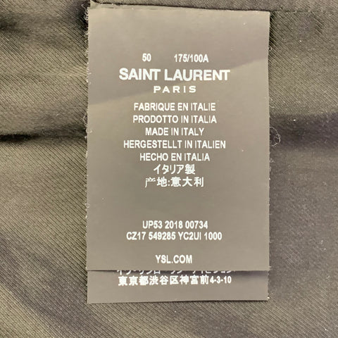 SAINT LAURENT Size M Black Calf Leather Belted Jacket