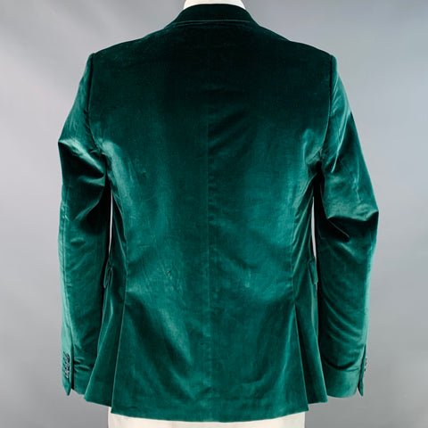 PAUL SMITH Size 44 Kensington Green Velvet Cotton Notch Lapel Sport Coat