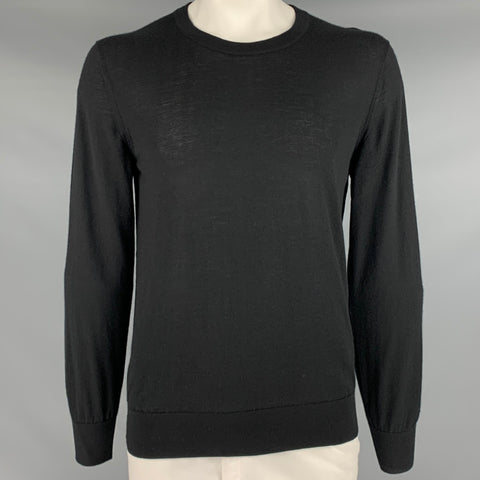 DOLCE & GABBANA Size L Black Knit Cashmere Crew Neck Pullover