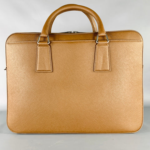 SANDRO -H19 Downtown Large- Brown Textured Leather Briefcase