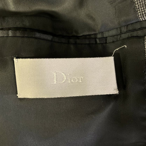 DIOR HOMME Chest Size 40 Grey Black Heather Wool Nehru Collar Sport Coat