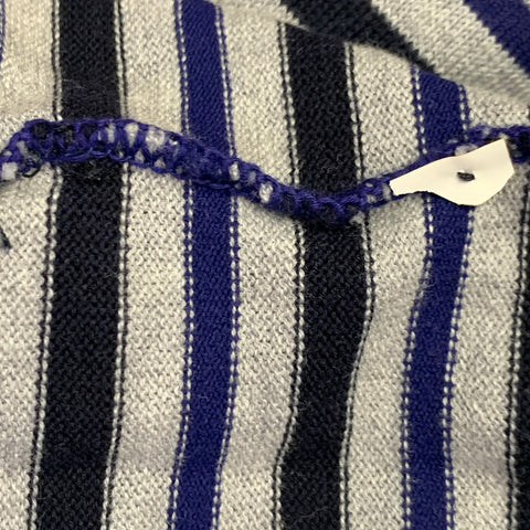 JIL SANDER Size S Grey Purple Black Stripe Contrast Trim Polo