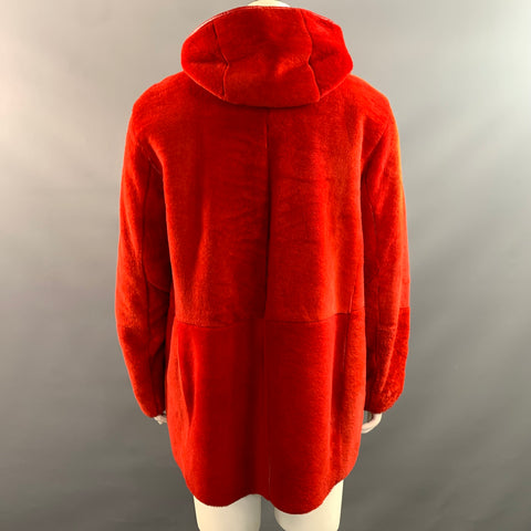 MARINA SPORT Size L Red Leather Sheep Coat
