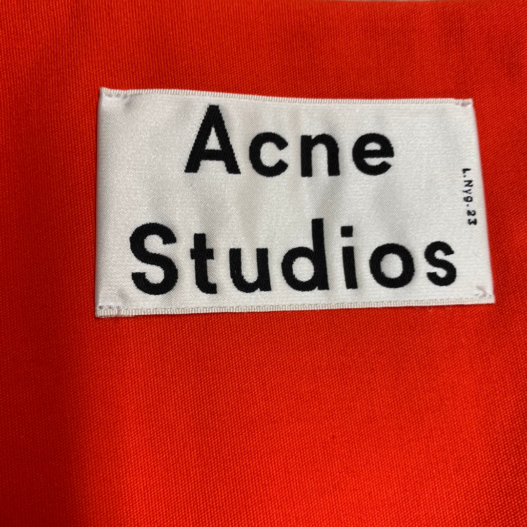 ACNE STUDIOS Talla 38 Abrigo deportivo de mezcla de algodón naranja