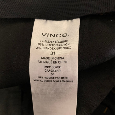 VINCE Size 32 Brown Twill Cotton Blend Straight Casual Pants