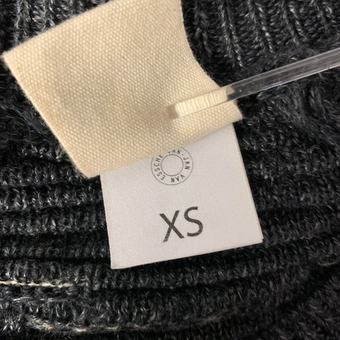 JAN-JAN VAN ESSCHE Size S Grey White Knit Linen Crew-Neck Sweater