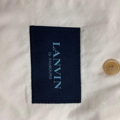 LANVIN Taille 40 Manteau de sport à revers en coton blanc régulier