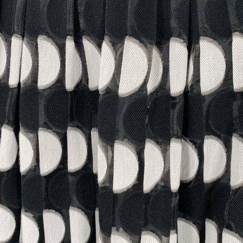 AKRIS Size 4 Black White Cotton Blend Polka Dot Pleated Skirt