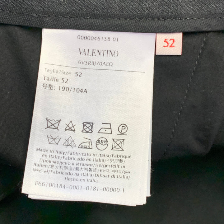 VALENTINO Size 36 Grey Charcoal Virgin Wool Cuffed Wide Leg Dress Pants