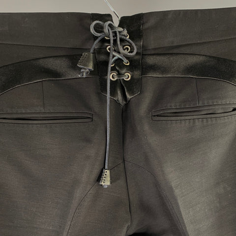 DSQUARED2 Size 32 Black Wool Blend Tuxedo Dress Pants