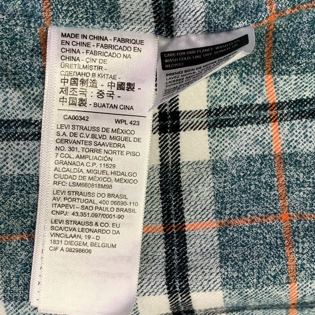 LEVI STRAUSS x CLOT Size L Blue Quilted Cotton Denim Toggle Closure Jacket