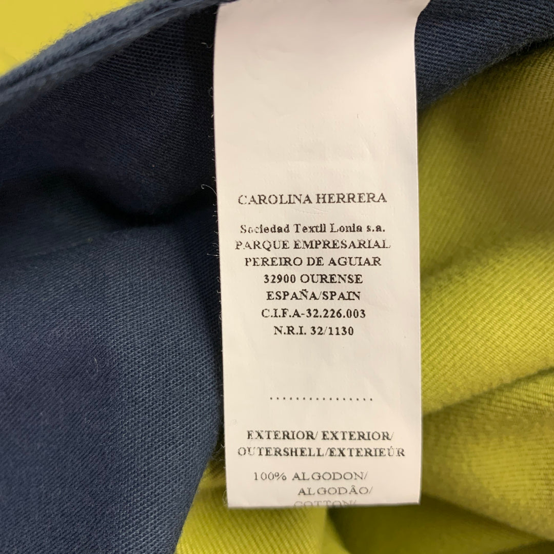 CAROLINA HERRERA Size 32 Green Chartreuse Side Tabs Dress Pants