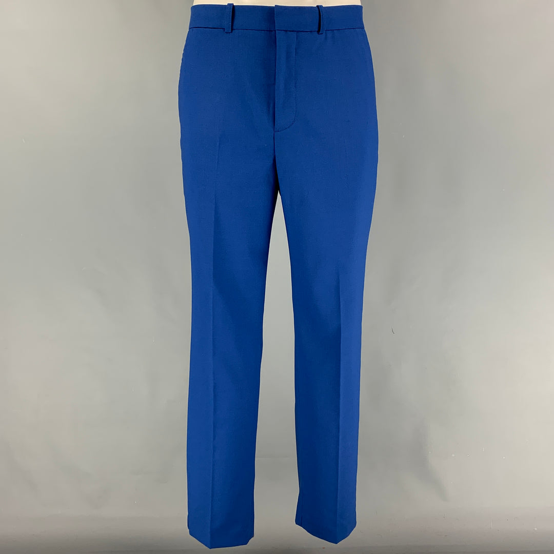 3.1 PHILLIP LIM Size 40 Royal Blue Wool Blend Notch Lapel Suit