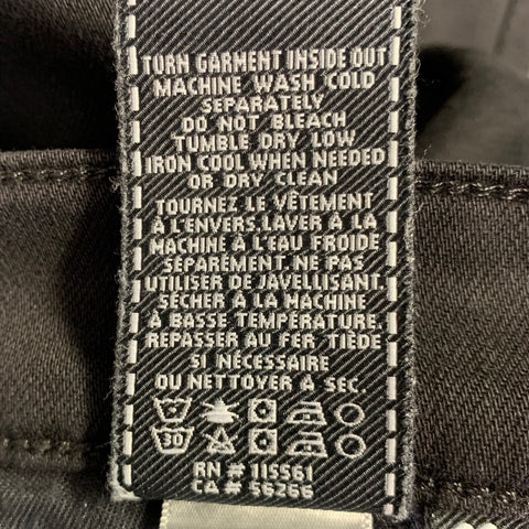 7 FOR ALL MANKIND Size 33 Black Cotton Blend Slim Straight Jeans
