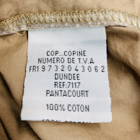 COP. COPAINE Size 6 Khaki Cotton Cropped Casual Pants