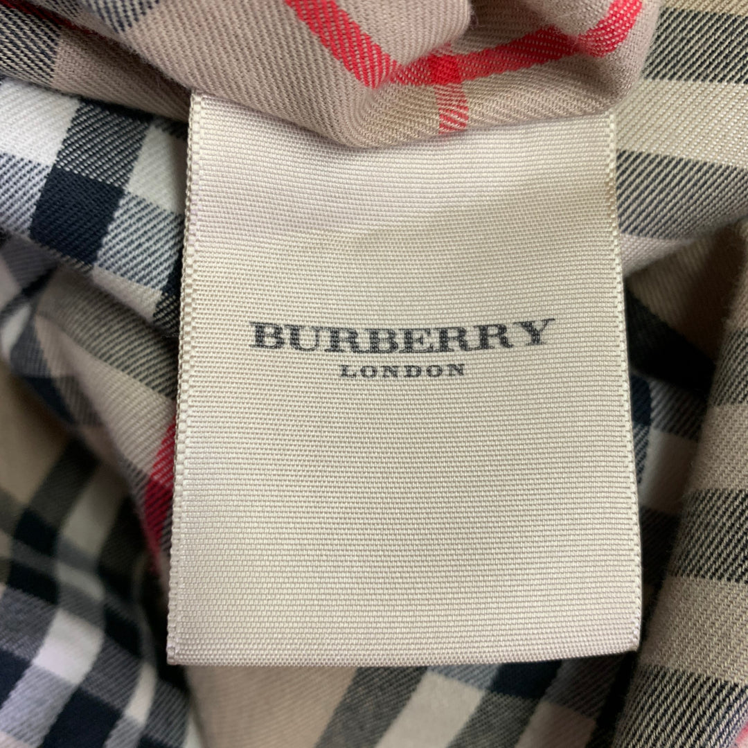 BURBERRY LONDON Size S Beige Cotton Pleated Trench Coat