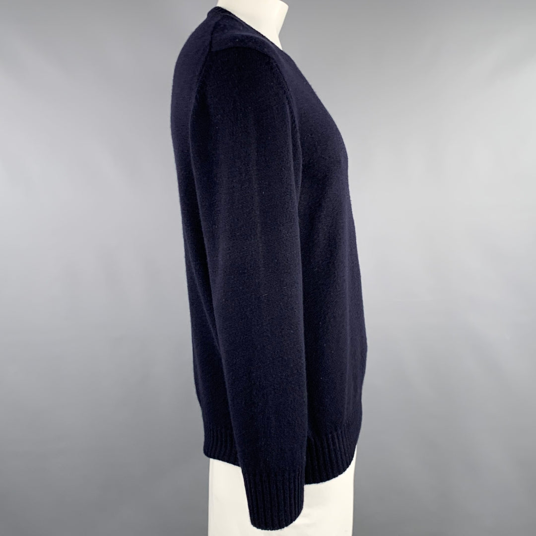 LORO PIANA Size L Navy Cashmere Crew Neck Sweater