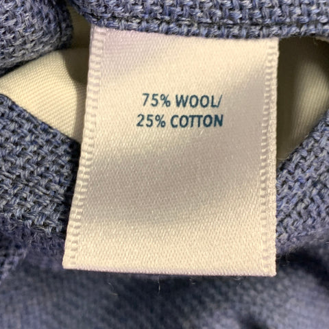BOGA Size 40 Blue Heather Woven Wool Cotton Notch Lapel Jacket