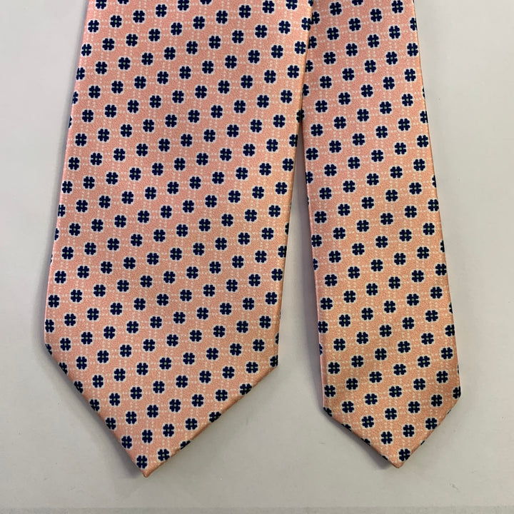 DOLCEPUNTA Pink Navy Floral Silk Tie