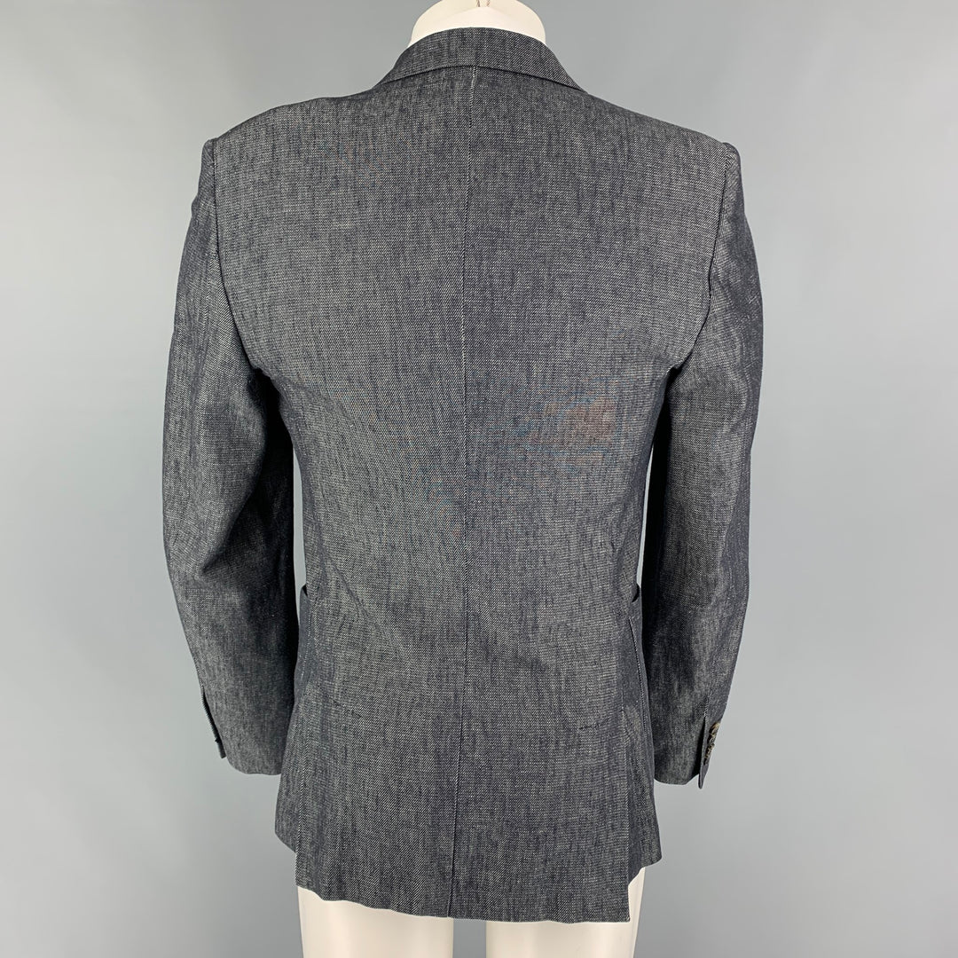 AMI Taille 42 Manteau de sport en mélange de polyamide sergé blanc indigo