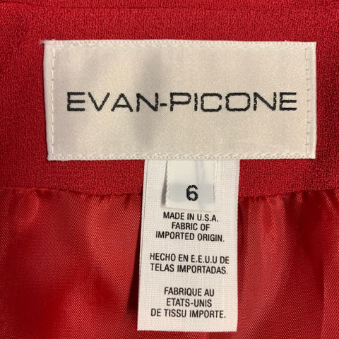 EVAN PICONE Size 6 Red Triacetate Blend Peak Lapel Jacket Blazer