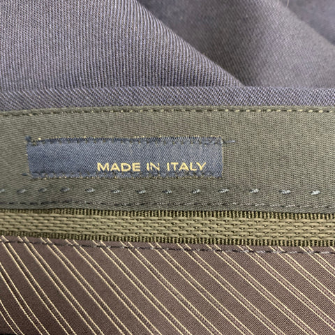 LARDINI Size 32 Navy Wool Blend Zip Fly Dress Pants