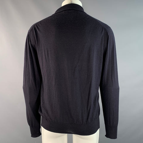 AVON CELLI Taille M Pull Polo en Maille Mélange Cachemire Noir