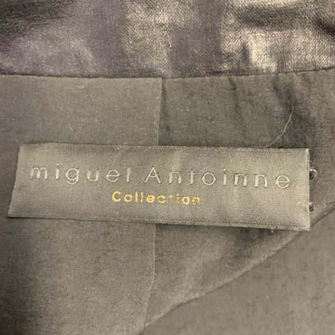 MIGUEL ANTOINNE Size M Black Mixed Fabrics Zip Up Snaps Coat