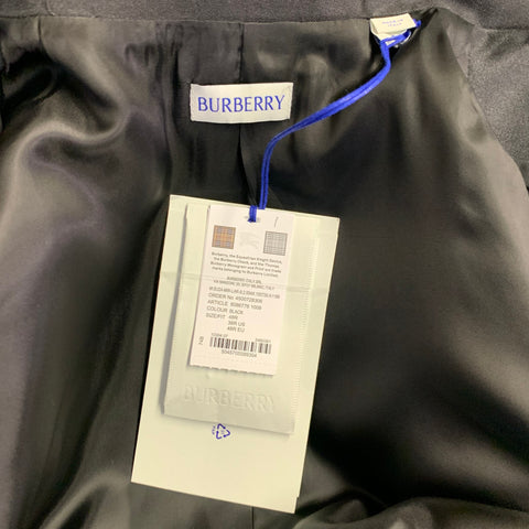 BURBERRY Size 38 Black Wool Silk Double Breasted Tuxedo