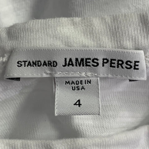 JAMES PERSE Size XL White Cotton Crew Neck Long Sleeve T-shirt
