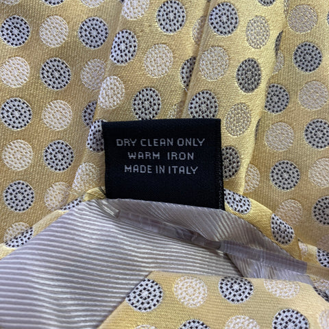 ERMENEGILDO ZEGNA Yellow Black Abstract Silk Tie