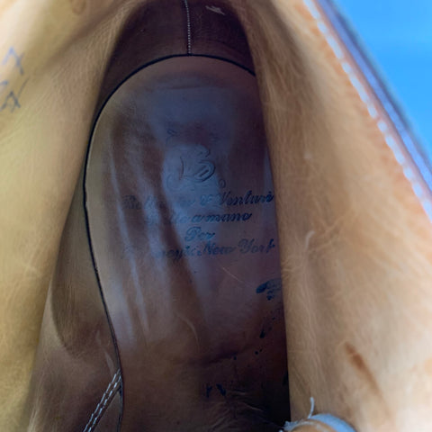 BETTANIN & VENTURI Size 8 Tan Brown Leather Spectator Boots