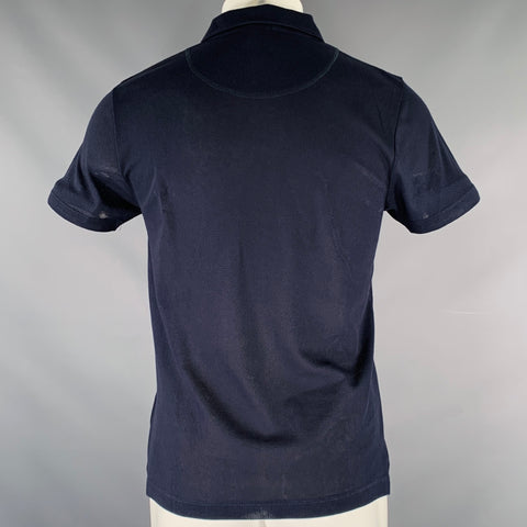 SUNSPEL Size M -Riviera- Navy Mesh Cotton One Pocket Polo