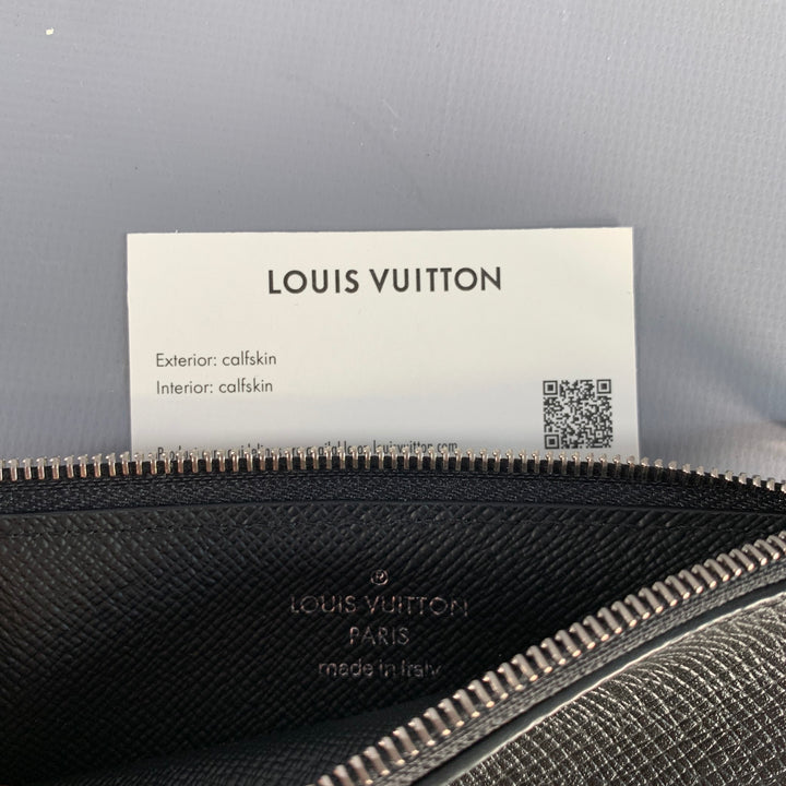LOUIS VUITTON Black Taiga Leather Wallet