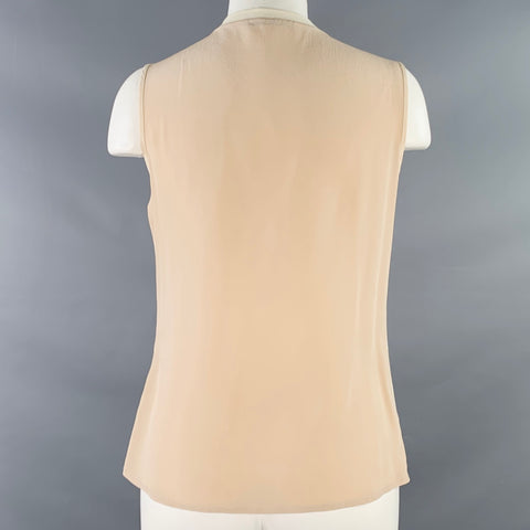 FABIANA FILIPPI Size S Beige Cream Cotton Blend Color Block Layered Sleeveless Casual Top