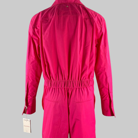 VALENTINO Size S Pink Cotton Hidden Placket Jumpsuit